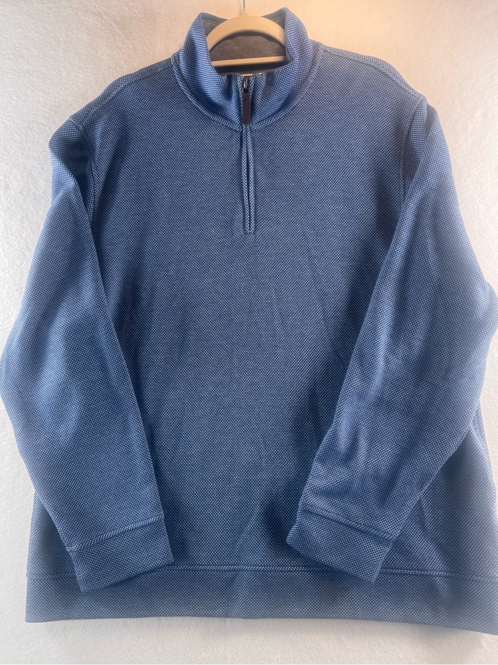 Club Room Blue Textured Quarter Zip Pullover XL NWOT